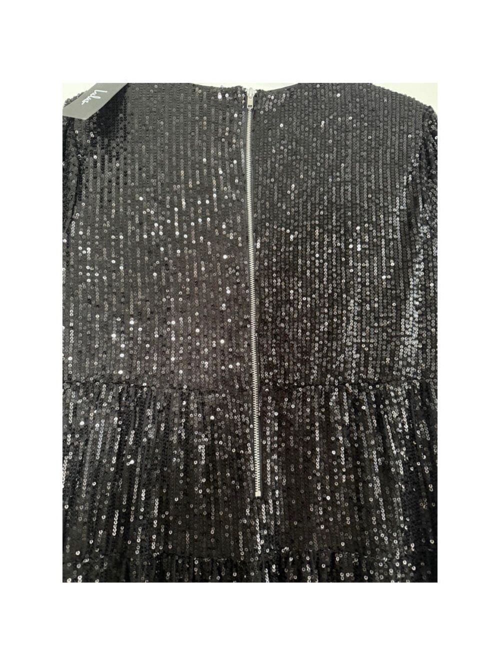 NWT Lulus Black Sequin Mini Dress - Large - Picture 10 of 11